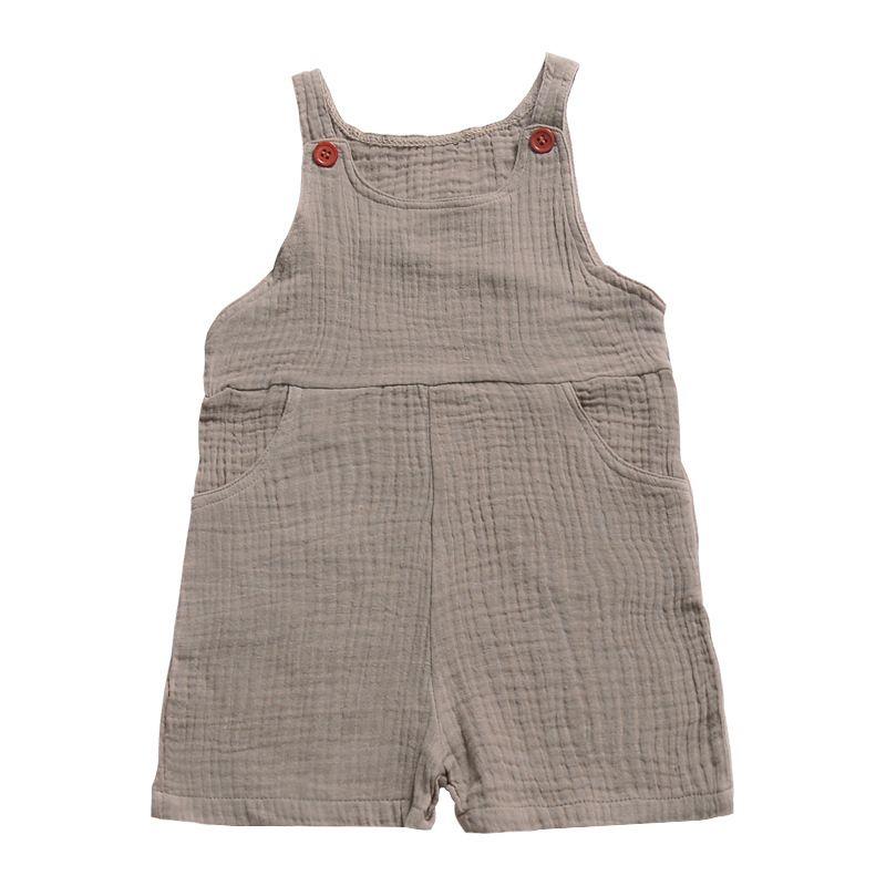 Baby Cotton Pure Color Button Romper