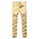 Men Cotton Slim Fit Personality Ripped Jeans