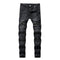 Men Cotton Motorcycle Casual Slim Fit Ripped Jeans