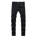 Men Cotton Casual Zipper Design Slim Fit Jeans