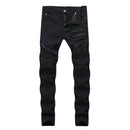 Men Cotton Casual Zipper Design Slim Fit Jeans