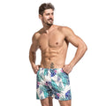Men Leaves Printed Quick Drying Beach Shorts