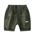 Boys Cotton Pure Color Elastic Waist Casual Shorts