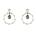 Fashion Hollow Round Shape Unique Pearl Shell Design Drop Earrings