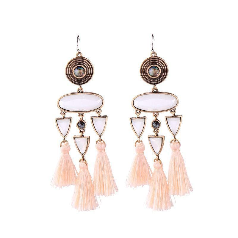 Women Exaggerated Ethnic Style Multilayer Tassel Earrings