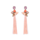 Fashion Bohemian Style Women Acrylic Gemstone Long Tassel Earrings