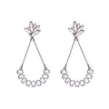 Elegant Women Vintage Flower Pattern Acrylic Crystal Drop Earrings