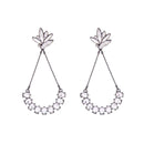 Elegant Women Vintage Flower Pattern Acrylic Crystal Drop Earrings