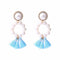 Fresh Color Tassel Design Women Pearl Earrings