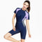 Simple Classic Contrast Design Professional One-Piece Sporty Swimwear