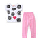 2 Pcs Girl Cute Heart Print Tops And Pants Set