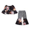 2 Pcs Girl Flare Sleeve Tops And Patchwork Pants
