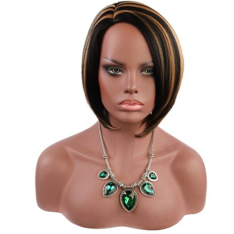 Fashion Medium Length Women Brown Color Bob Hair Wig