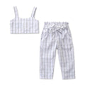 2 Pcs Girl Stripes Print Tops And Pants