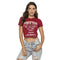 Women Casual Short-sleeve Graphic Print Cut Out Crop T-shirt