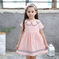 Girl Cute Flower Pattern Collar Cute Dress