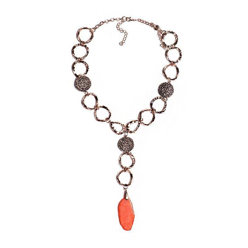 Women Irregular Geometric Pattern Acrylic Stone Pendant Exaggerated Necklace