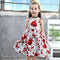 Girl Cotton Bright Flower Print Casual Dress