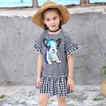 Girl Cotton Cute Sequins Dogs Design Dress