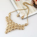 Fashion Hollow Design Smooth Surface Alloy Pendant Exaggerated Jewelry Set