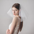 Multilayer Short Length Comb Pattern Bridal Veil