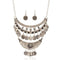 Women Unique Alloy Coin Tassel Design Vintage Multilayer Pendant Boho Jewelry Set