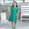 Girl Cotton Green Ruffle Design Casual Dress