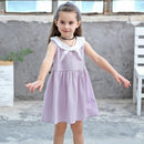 Girl Cotton Candy Color Round Neck Dress