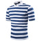 Men Polyester Striped Print Lapel Short Sleeves Polo Shirts