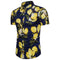 Beach Style Men Cotton Lemon Print Short Sleeves Shirts