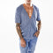 Men Solid Color Deep V Neck T-Shirts