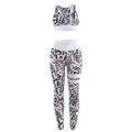 Women Sexy Graphic Print Sport Crop Camis And Tight Pants Set