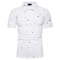 Men Paint Print Lapel Short Sleeves Polo Shirts