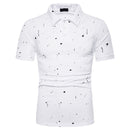 Men Paint Print Lapel Short Sleeves Polo Shirts