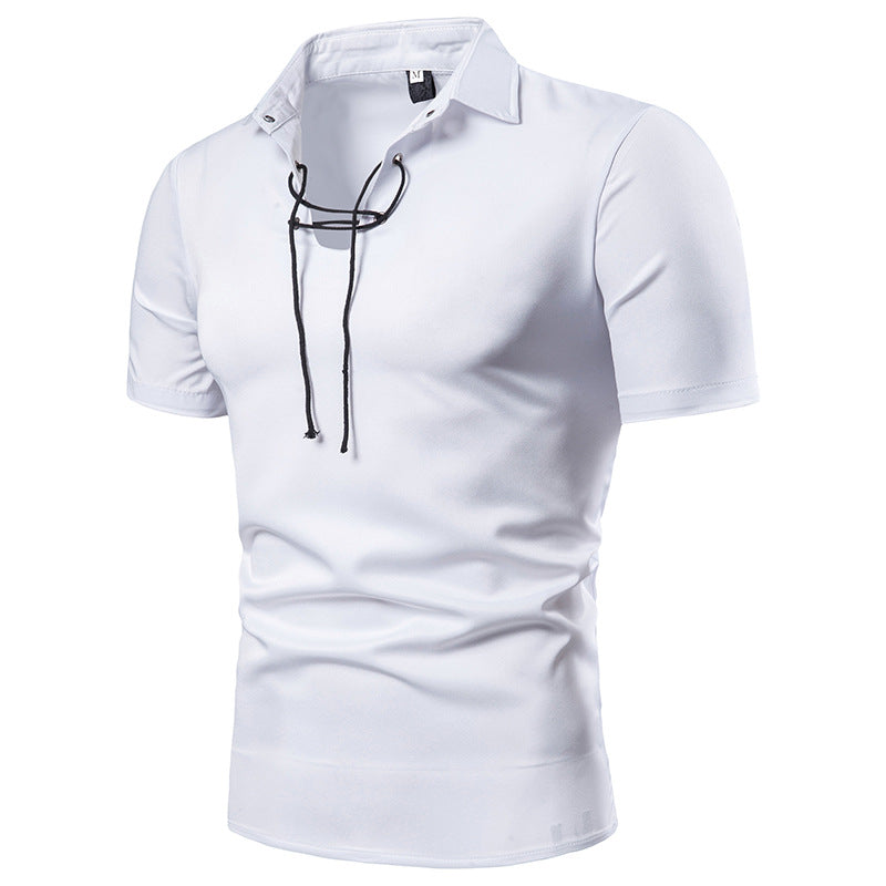 Men  Solid Color  Short Sleeves Polo Shirts