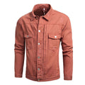 Men Cotton Plain Pocket Design Denim Jacket