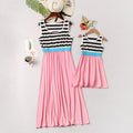 Matching Family Outfits Stripe Print Sleeveless Dress