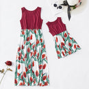 Matching Family Outfits Polyester Floral Print Dress