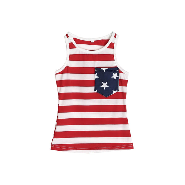 Matching Family Outfits Stripe Print Sleeveless T-shirts