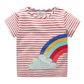 Girl Cotton Rainbow Print T-shirt