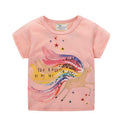 Girl Cotton Cartoon Print Short Sleeves Tee