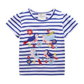 Girl Cotton Bird Print Short Sleeves T-shirt