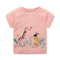 Kids Cotton Animal Print Short Sleeves Tops