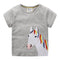 Kids Cotton Horse Embroidered Short Sleeves Tee