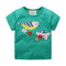 Kids Cotton Cartoon Bird Embroidered Short Sleeves T-shirt