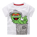 Kids Cotton Cute Smile Print Short Sleeves Tee