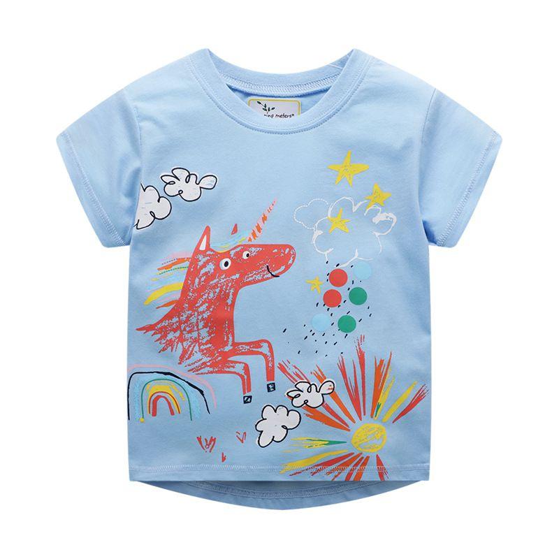 Kids Cotton Painting Print Short Sleeves T-shirt