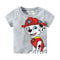 Kids Cotton Cartoon Dog Print Short Sleeves Tee