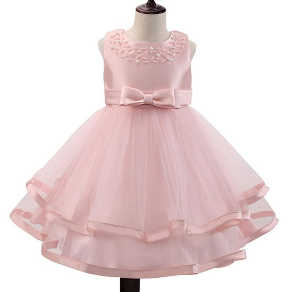Girl Bowknot Design Lace Princess Dress