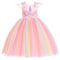 Girl Unicorn Pattern Multicolor Princess Dress